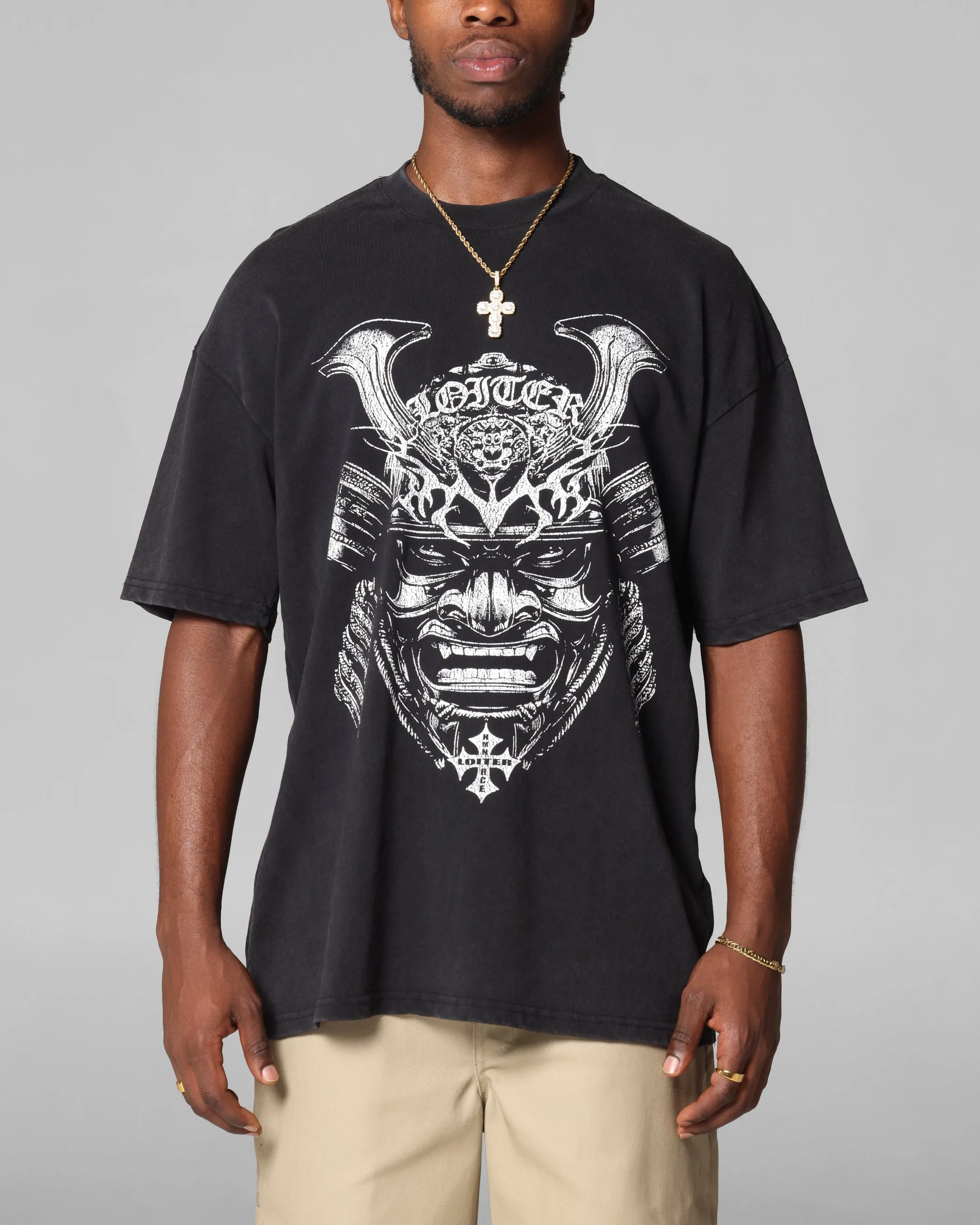 Loiter Shogun Vintage T-Shirt Black Acidwash