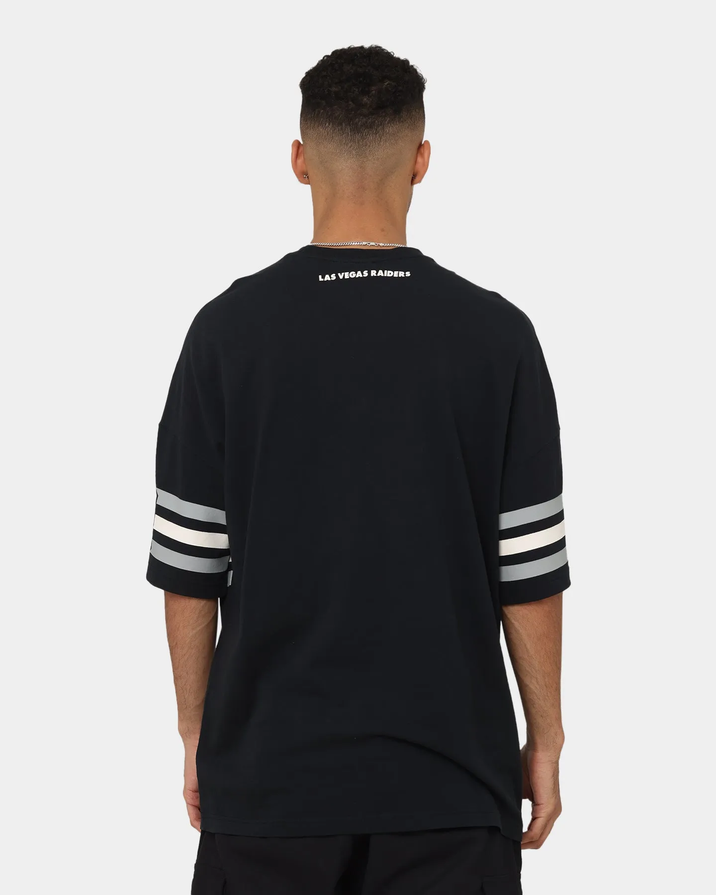 Majestic Athletic Las Vegas Raiders Champion Arch Stripe Oversized T-Shirt Faded Black