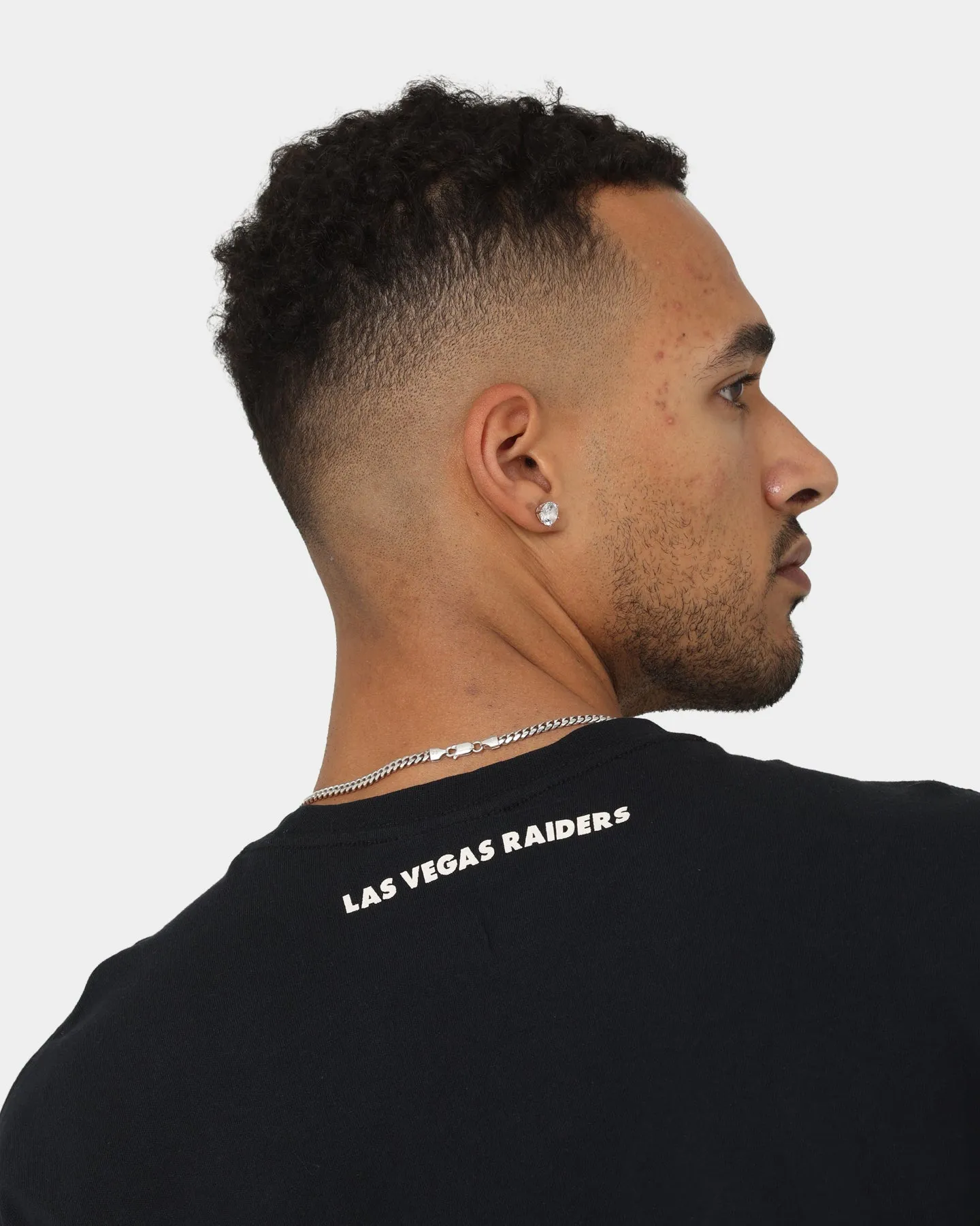 Majestic Athletic Las Vegas Raiders Champion Arch Stripe Oversized T-Shirt Faded Black
