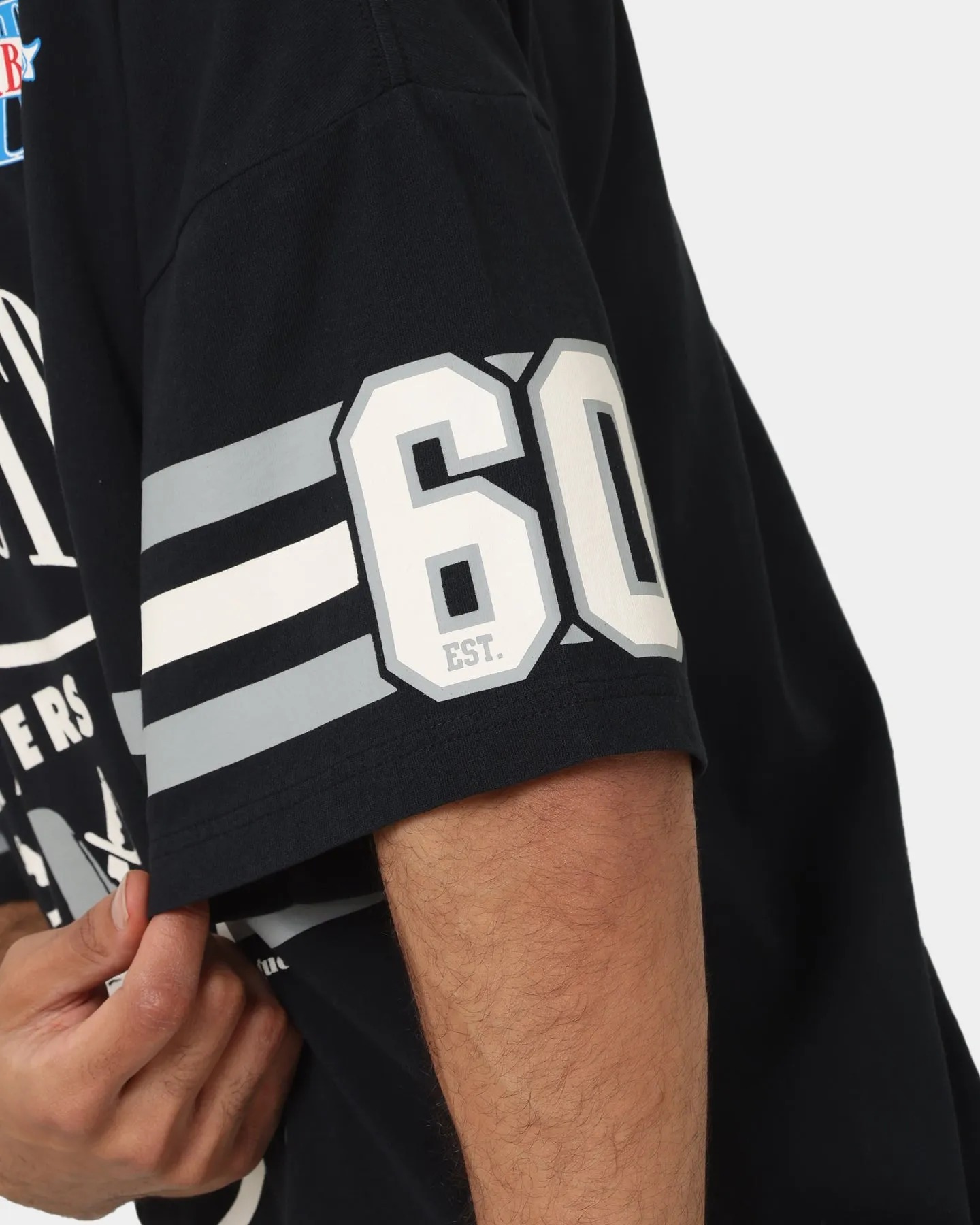 Majestic Athletic Las Vegas Raiders Champion Arch Stripe Oversized T-Shirt Faded Black