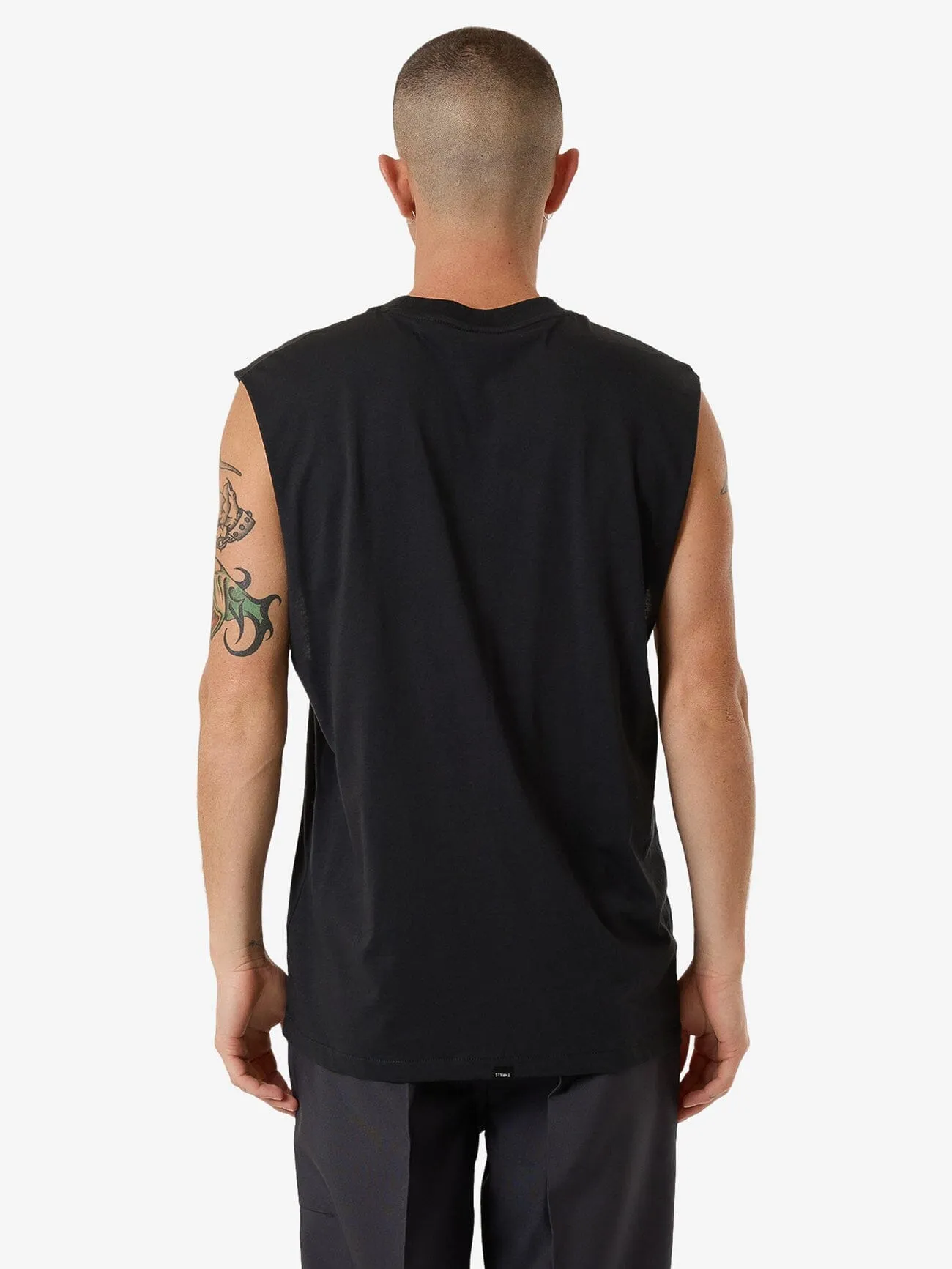 Minimal Thrills Merch Fit Muscle Tee - Faded Black