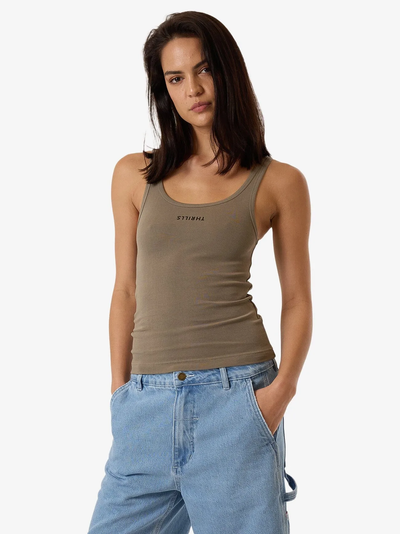 Minimal Thrills Scoop Tank - Brindle