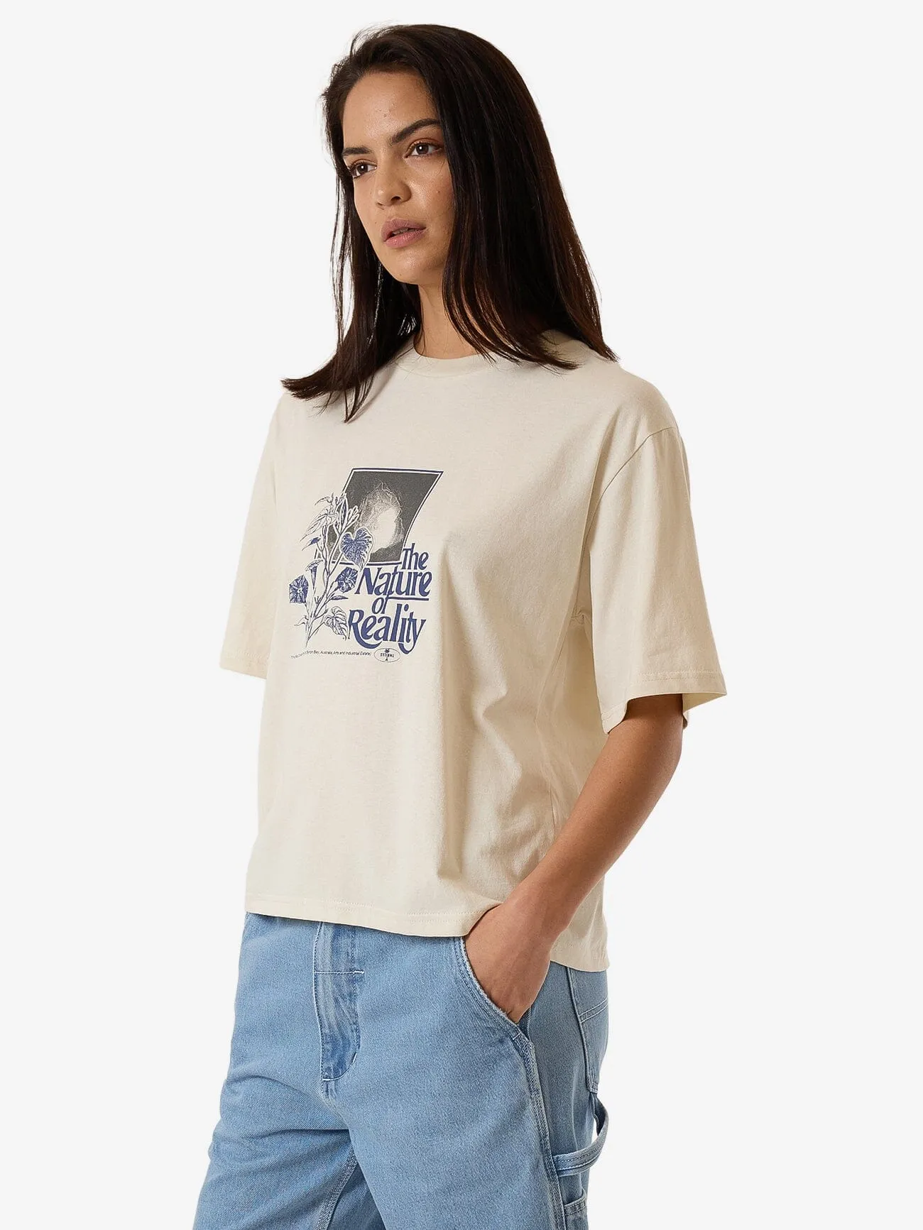 Nature Vs Nuture Square Tee - Heritage White