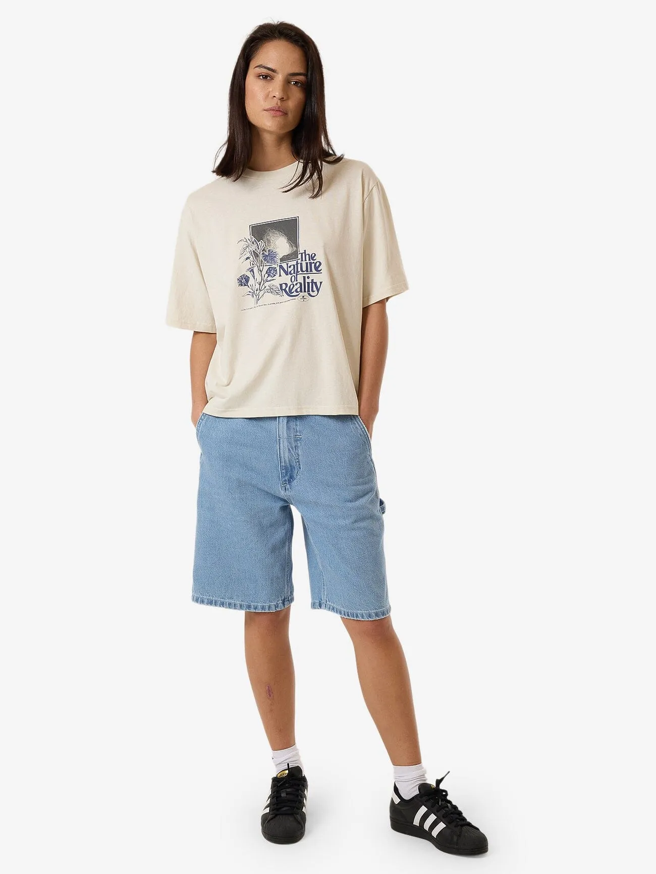 Nature Vs Nuture Square Tee - Heritage White