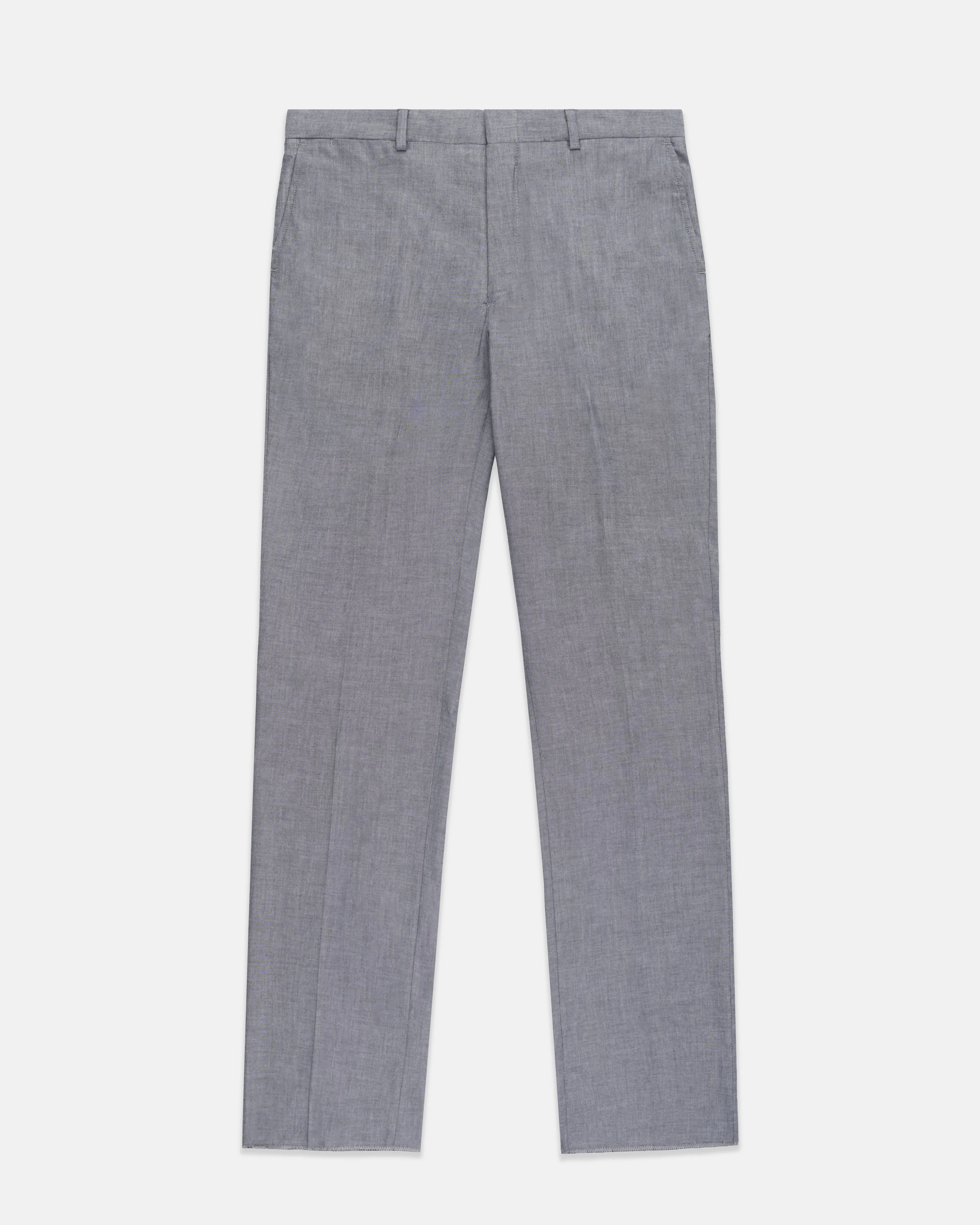 NAVY COTTON CHAMBRAY PANT
