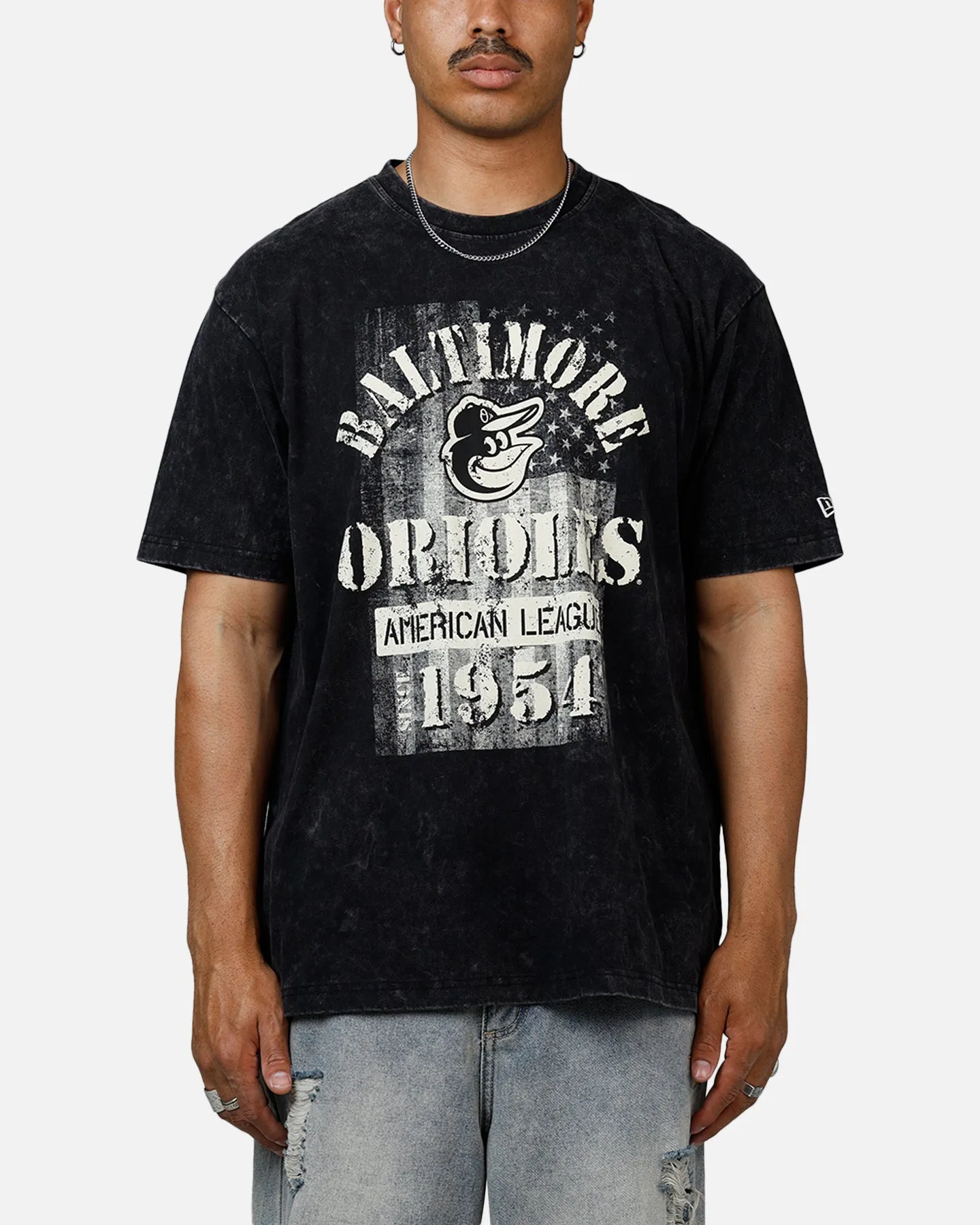 New Era Baltimore Orioles Armed Forces T-Shirt Washed Black