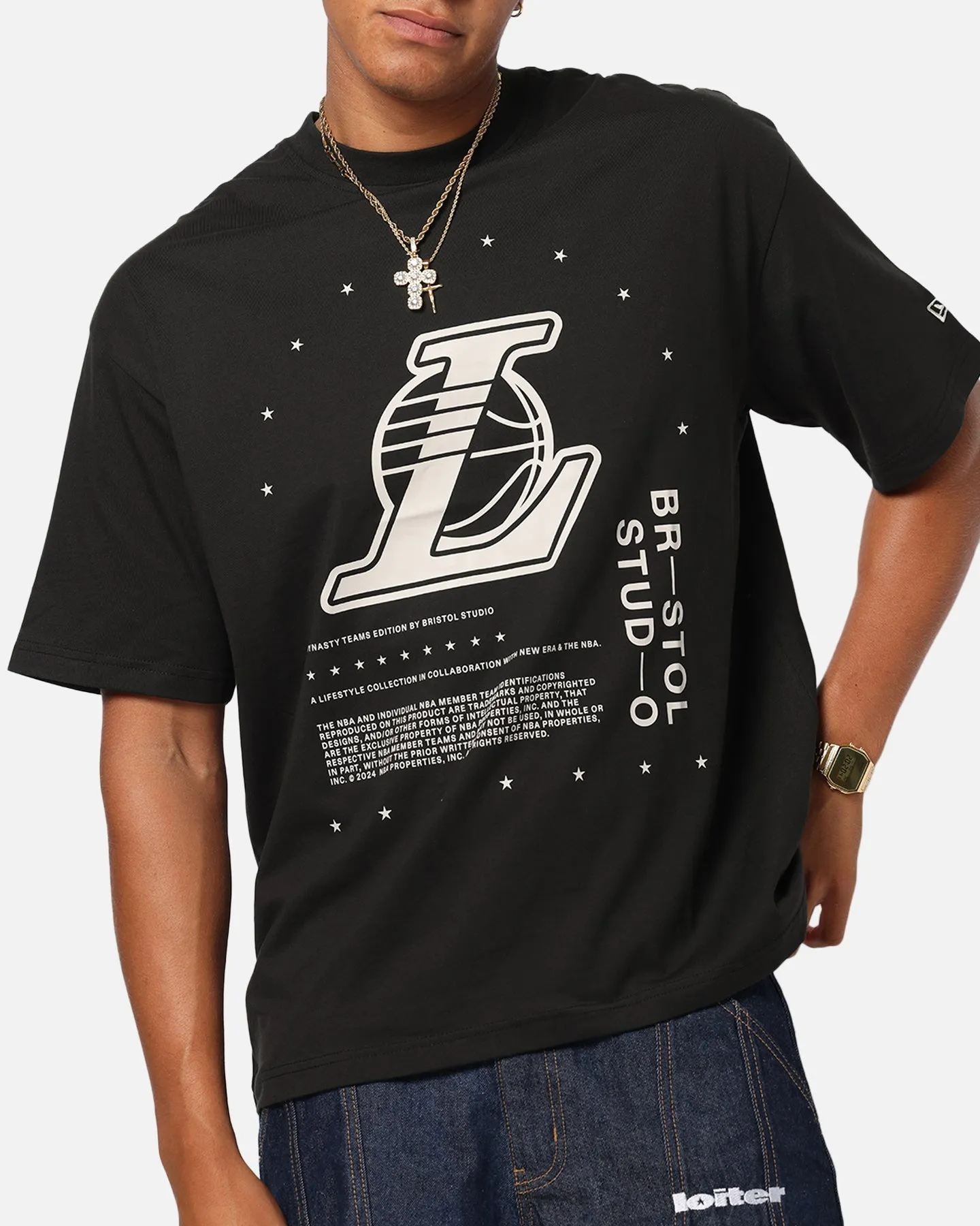 New Era X Bristol Studio Los Angeles Lakers 'Teams Edition' T-Shirt Black