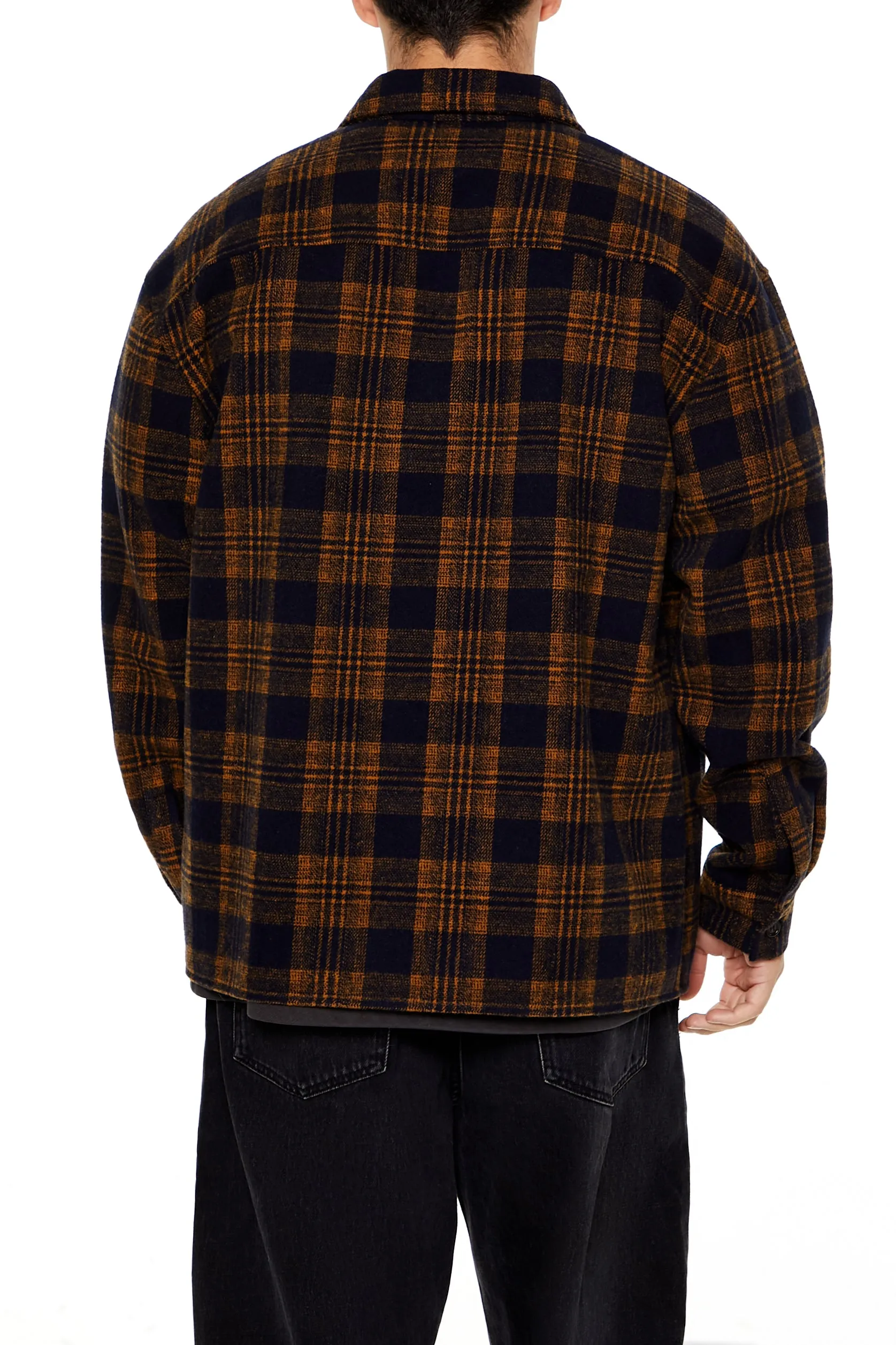 Ornate Plaid Button Front Top
