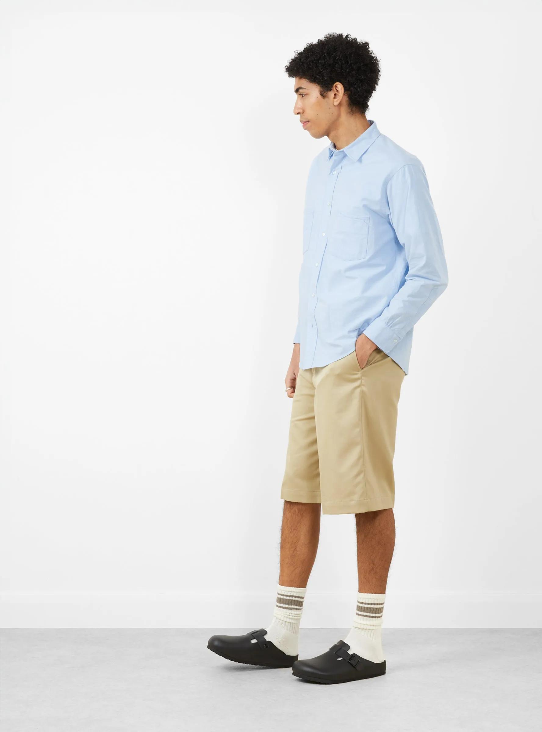 Oxford Farah Pocket L/S Shirt Blue