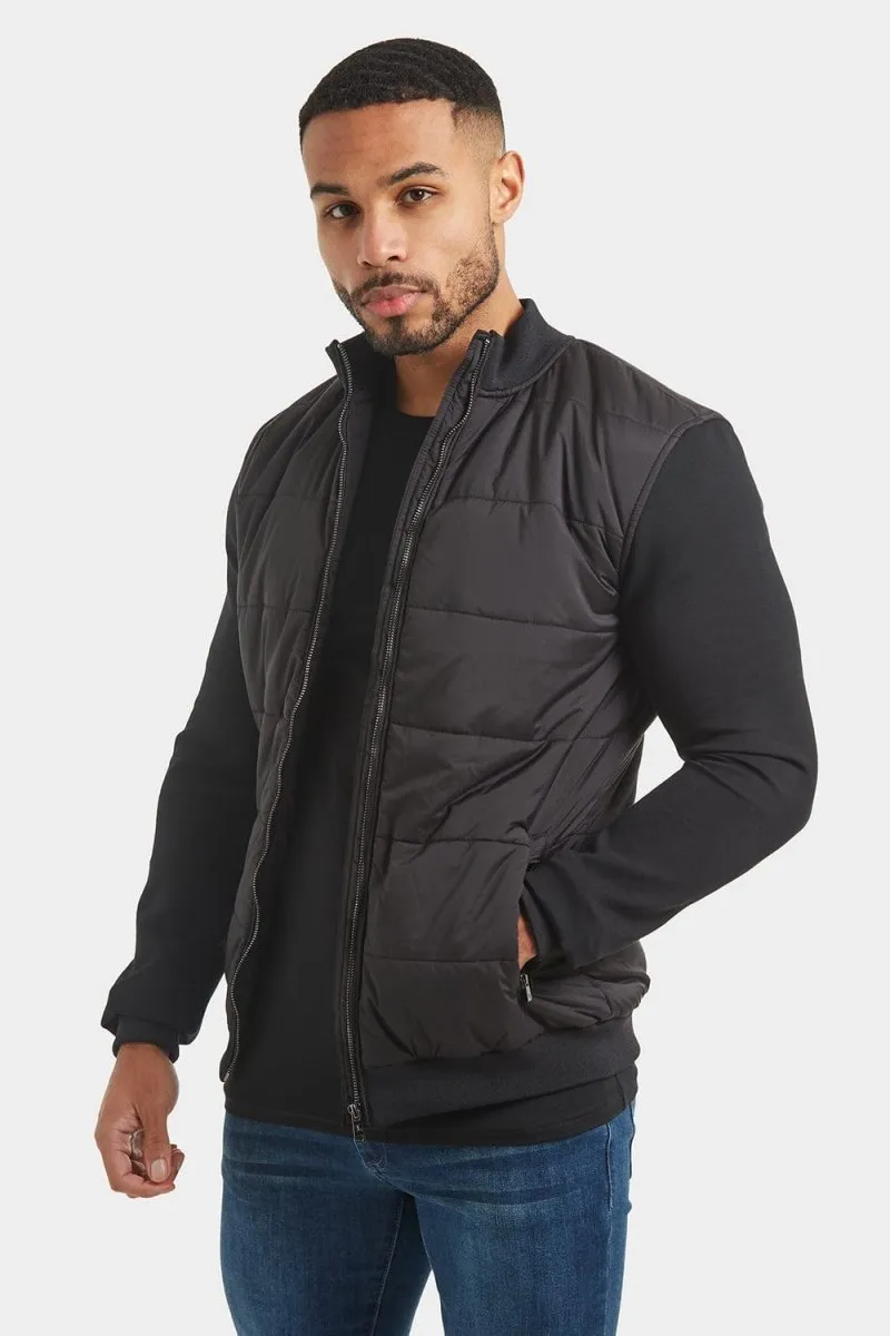 Quilted Hybrid Jacket in Black