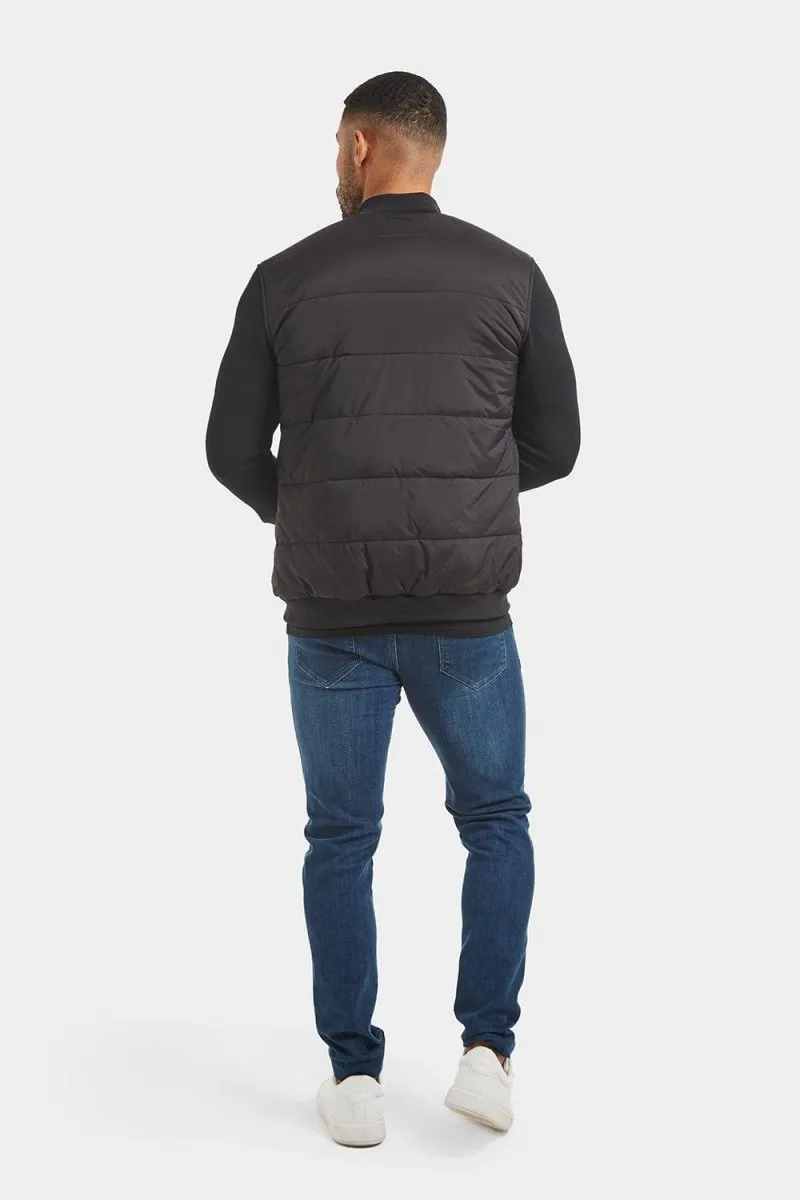 Quilted Hybrid Jacket in Black