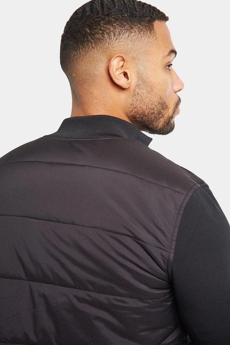 Quilted Hybrid Jacket in Black