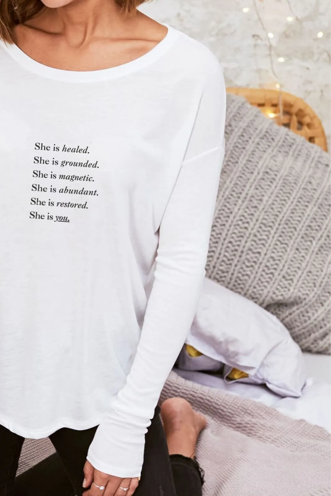 "She is You" Original Ribbed Long Sleeve Tee