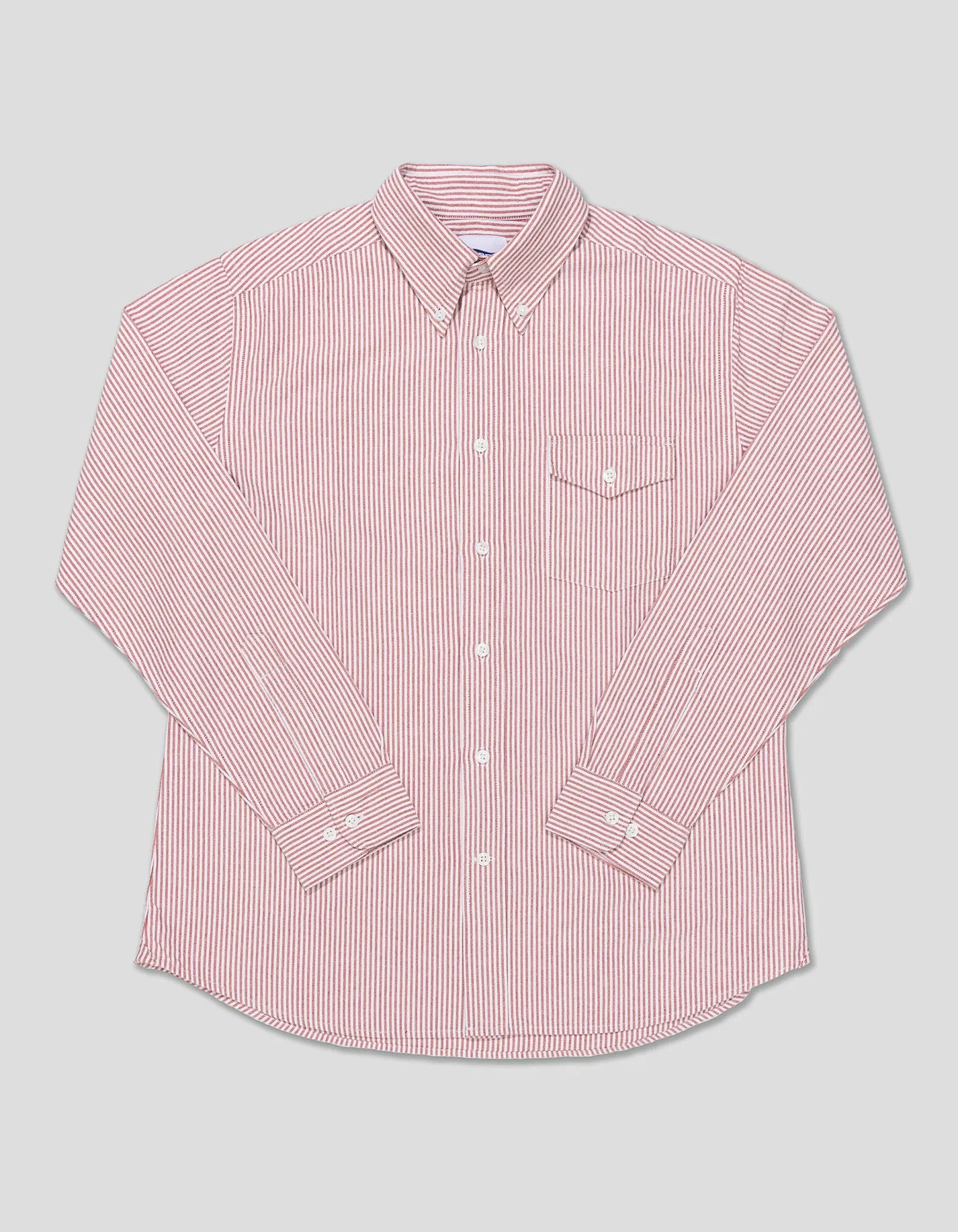 RED STRIPE ENZYME-WASH OXFORD SHIRT - FLAP POCKET