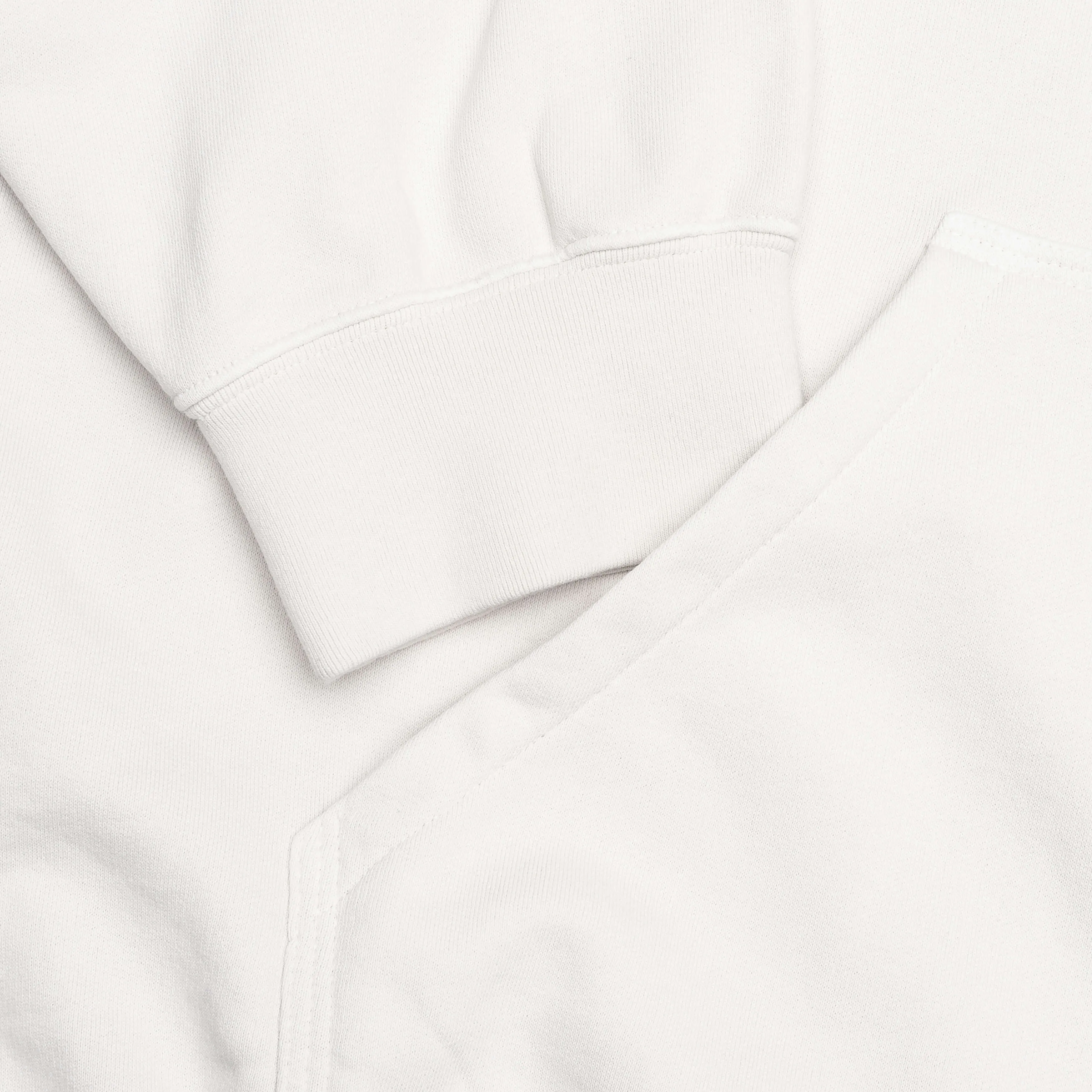 Reverse Applicated Stitch Logo Zipped Hoodie - Ecru