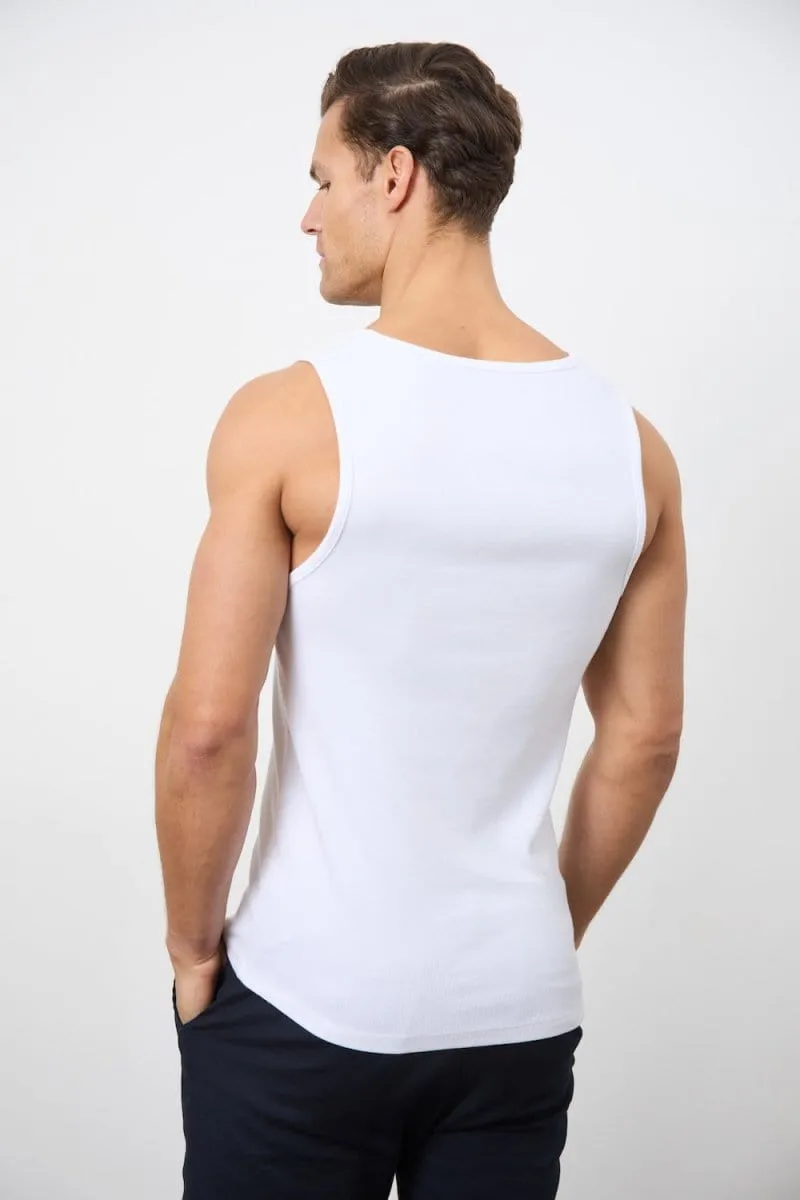 Ribbed Tank Top in White