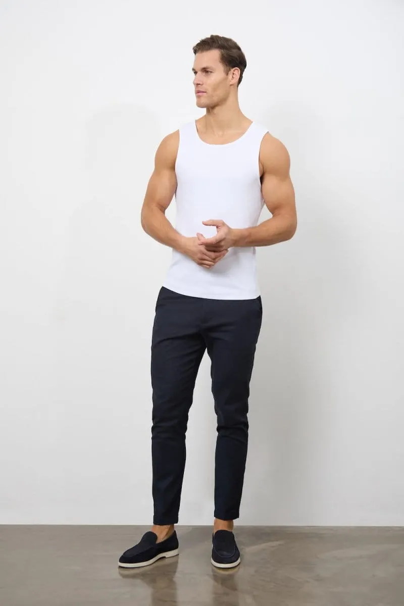 Ribbed Tank Top in White