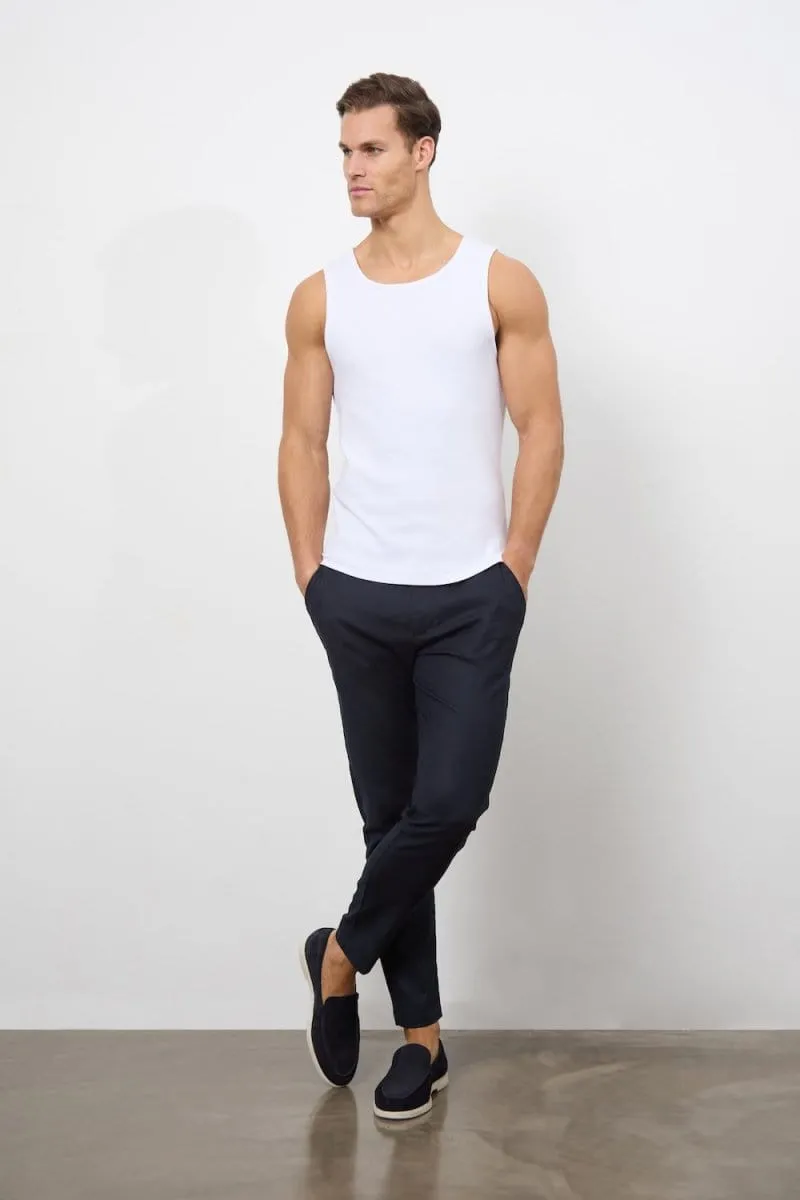 Ribbed Tank Top in White