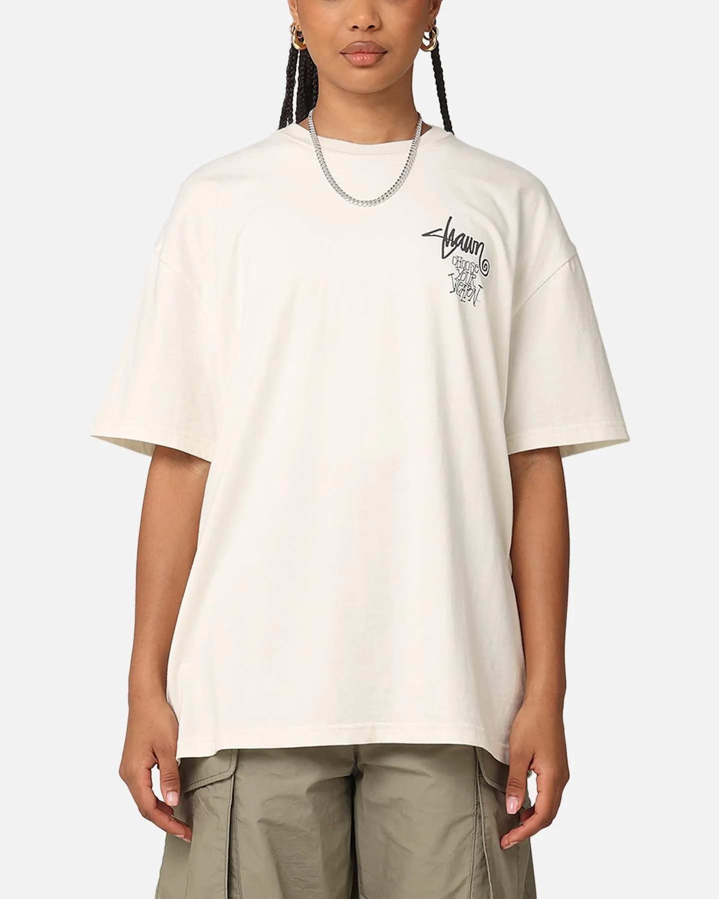 S Double Choose Your Weapon T-Shirt Washed White