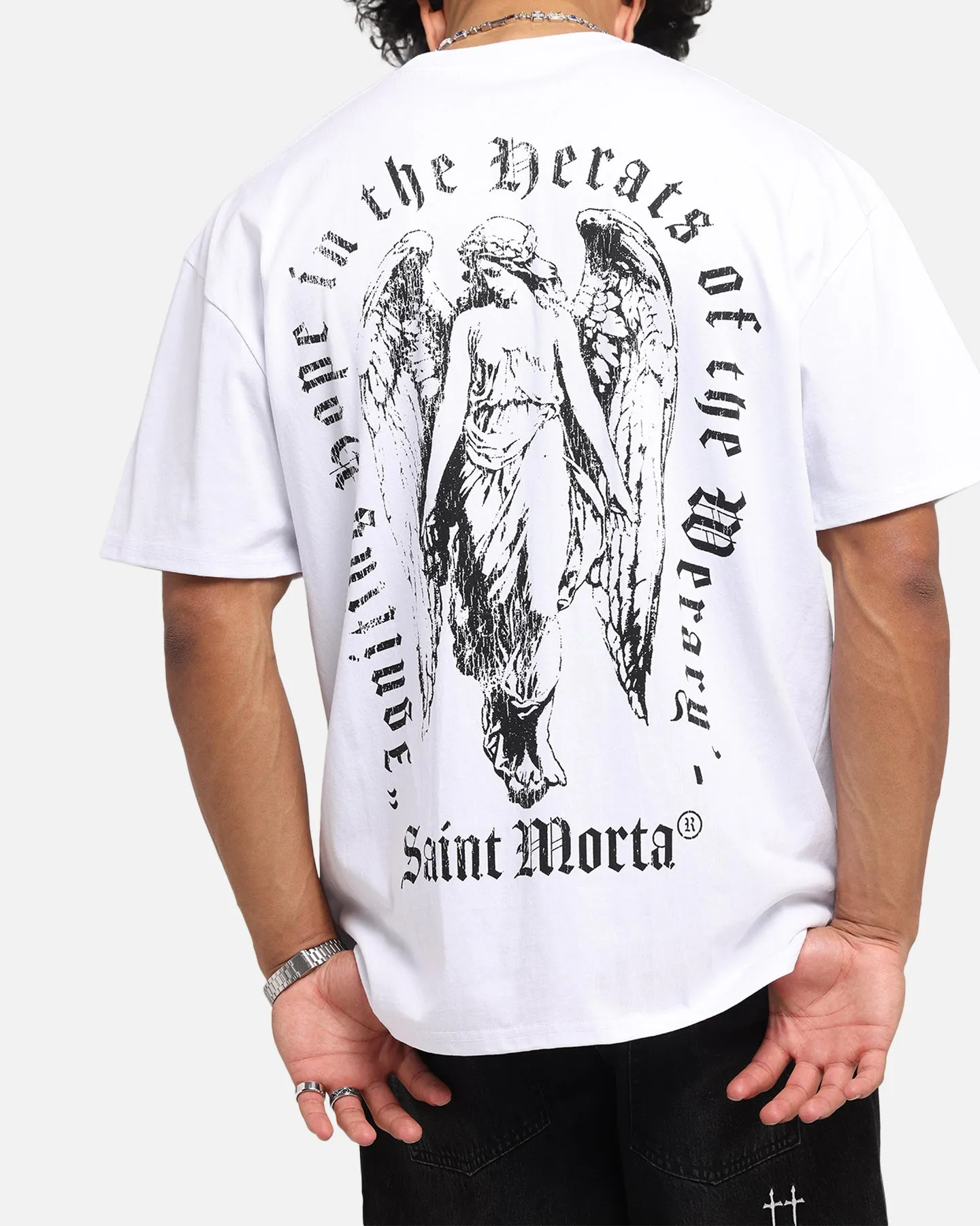 Saint Morta Weiry Hearts Boxy T-Shirt White