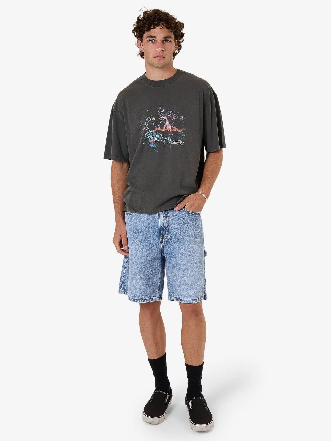 Scorpion Ridge Box Fit Oversize Short Tee - Merch Black