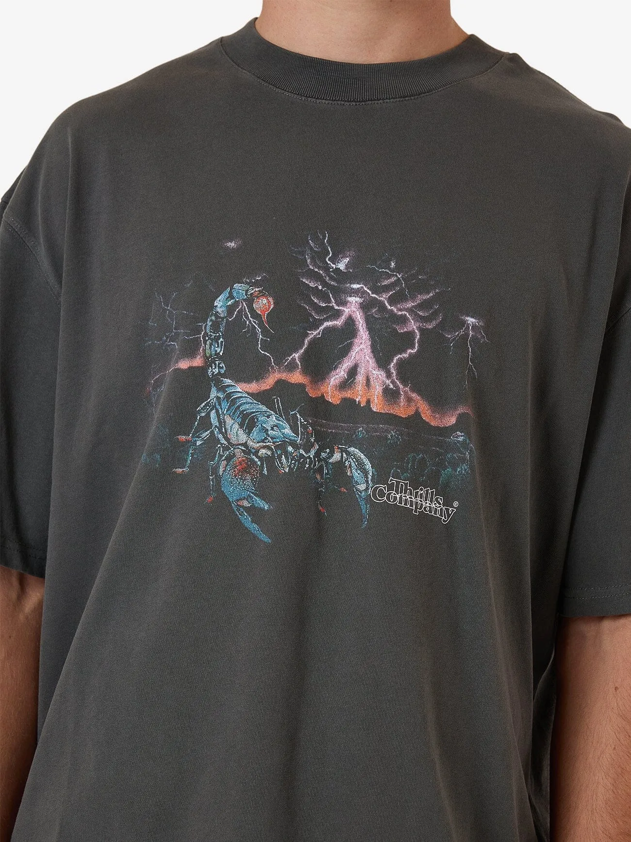Scorpion Ridge Box Fit Oversize Short Tee - Merch Black