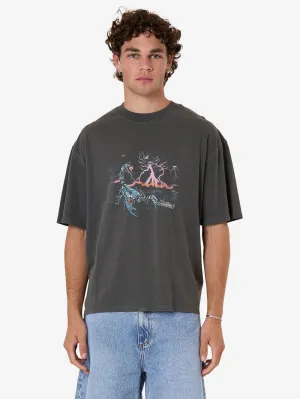 Scorpion Ridge Box Fit Oversize Short Tee - Merch Black