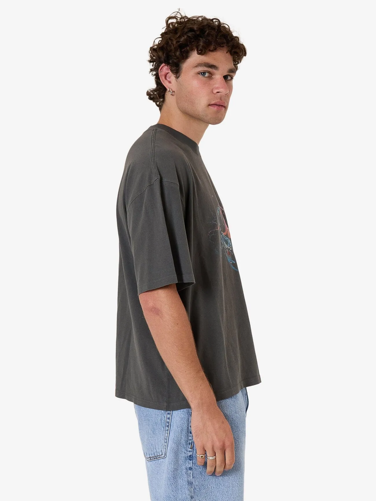 Scorpion Ridge Box Fit Oversize Short Tee - Merch Black