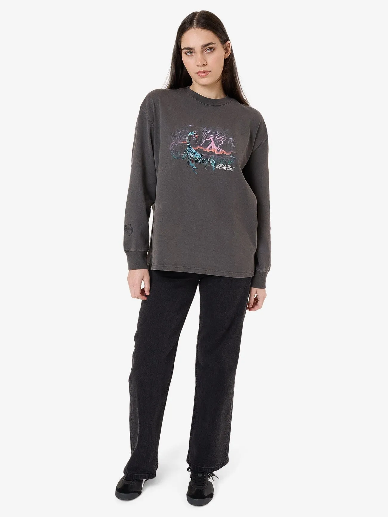 Scorpion Ridge Long Sleeve Oversized Tee - Merch Black