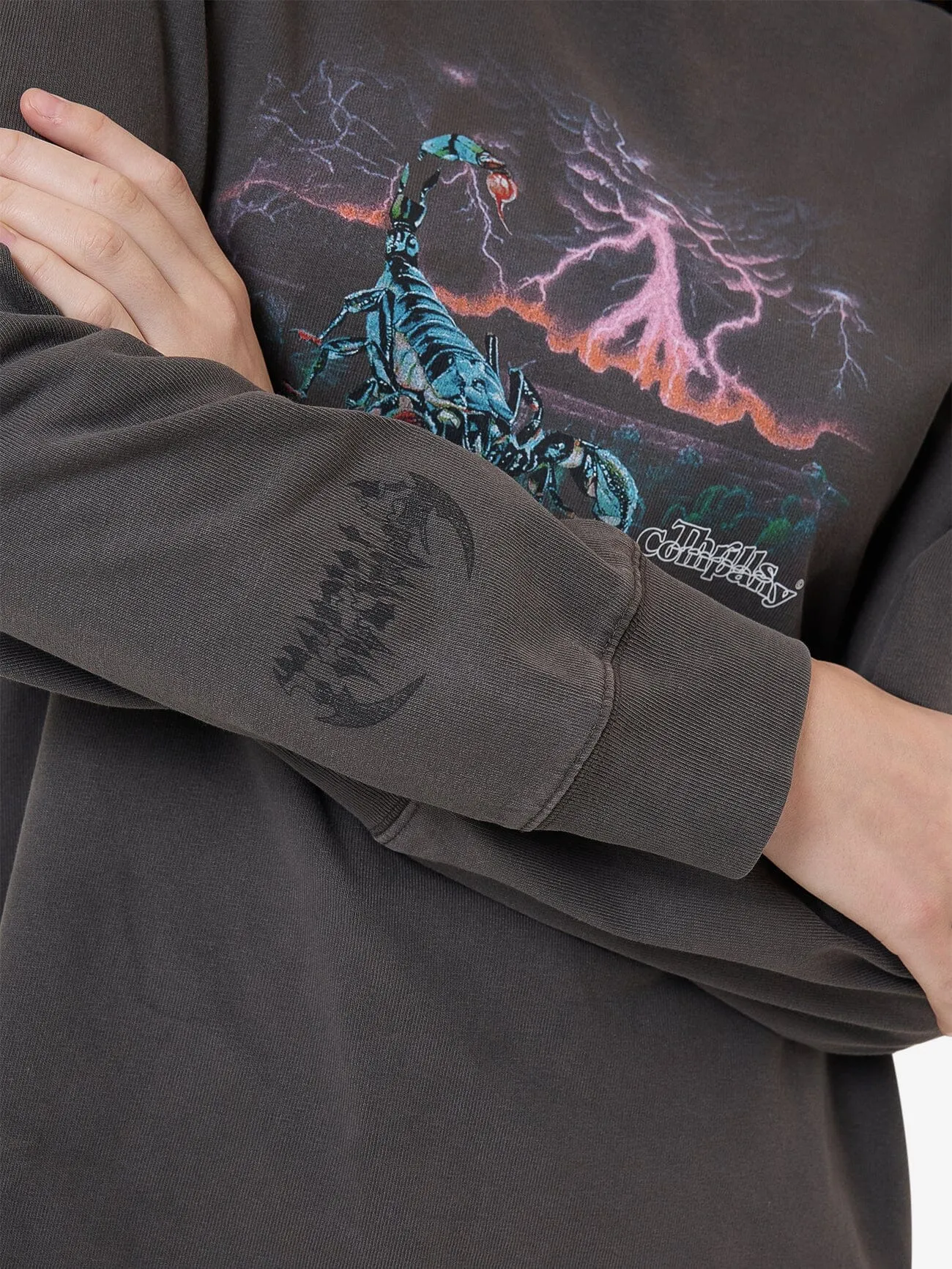 Scorpion Ridge Long Sleeve Oversized Tee - Merch Black