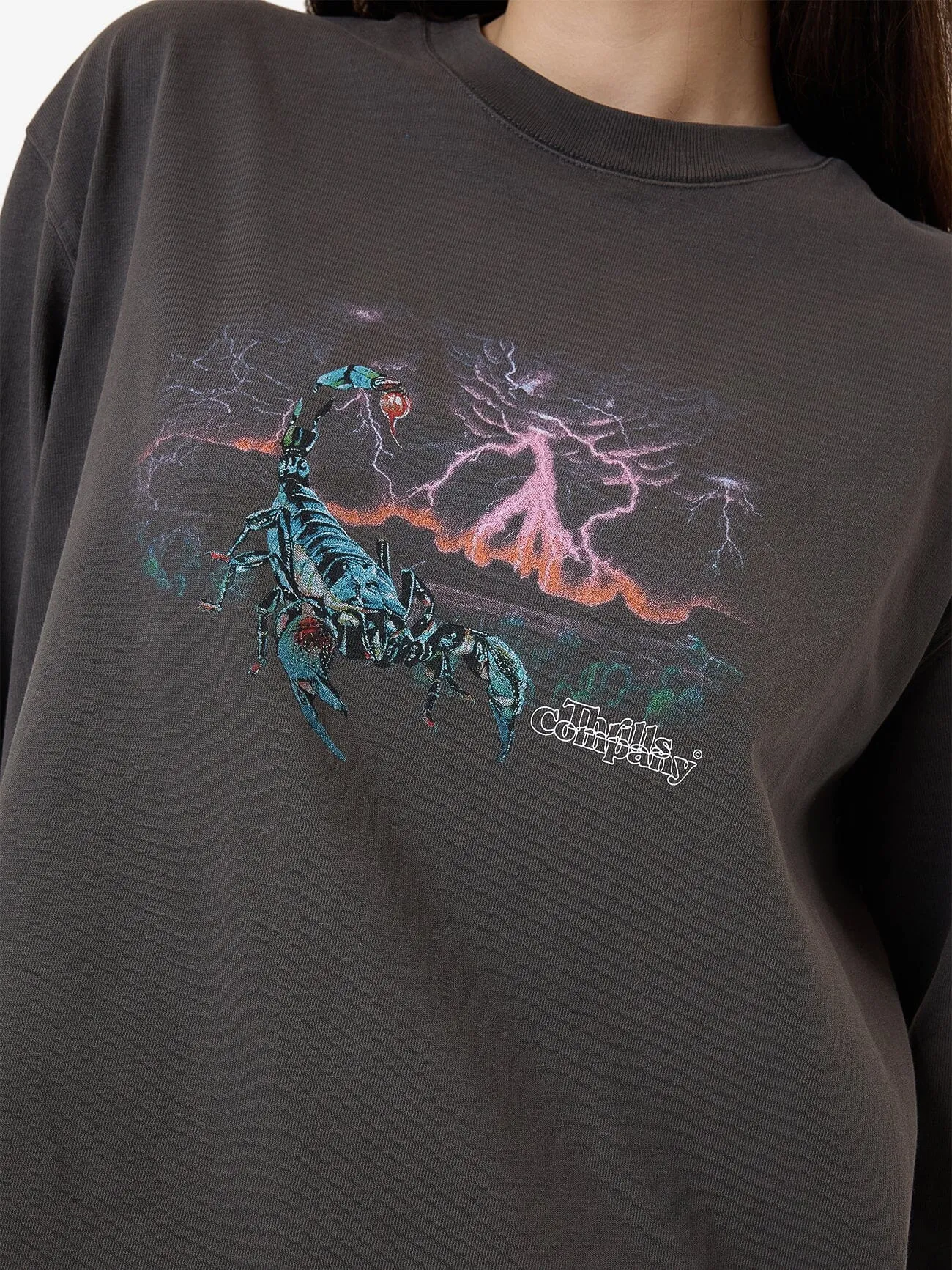 Scorpion Ridge Long Sleeve Oversized Tee - Merch Black
