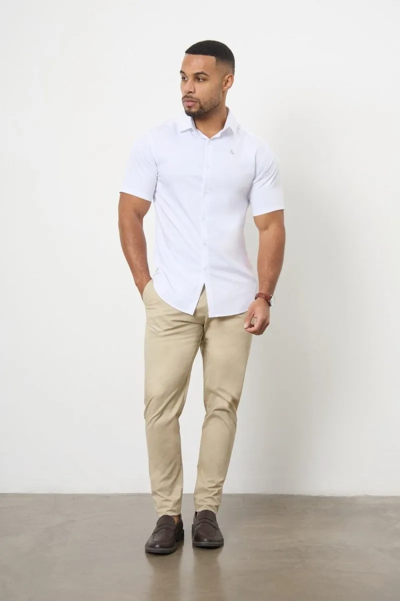 Short Sleeve Bamboo Shirt in White