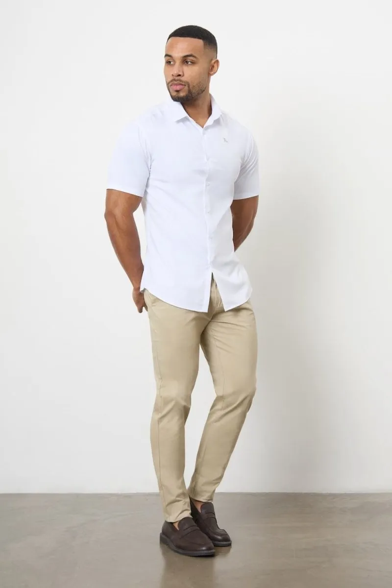 Short Sleeve Bamboo Shirt in White