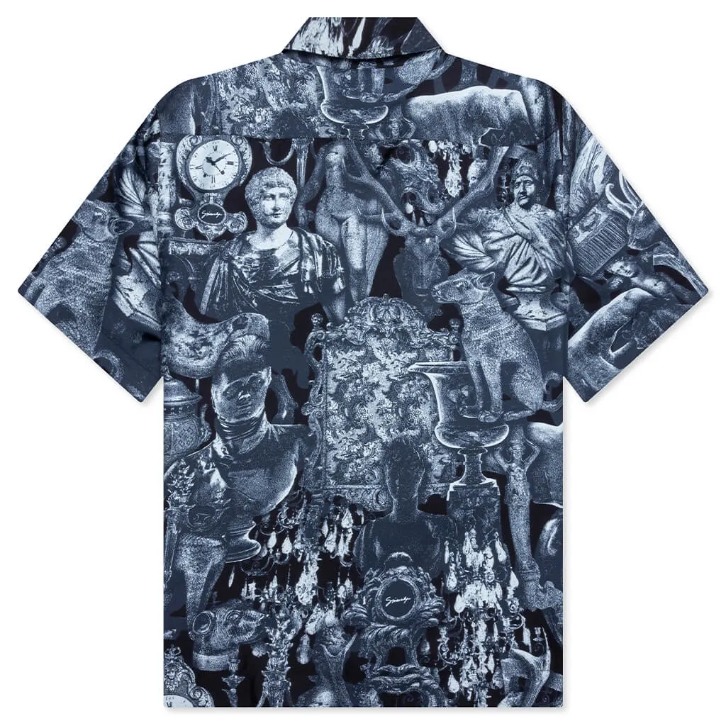 Silk Shirt with Hubert Objects Print - Black/Navy