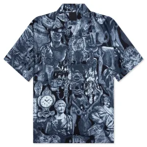 Silk Shirt with Hubert Objects Print - Black/Navy