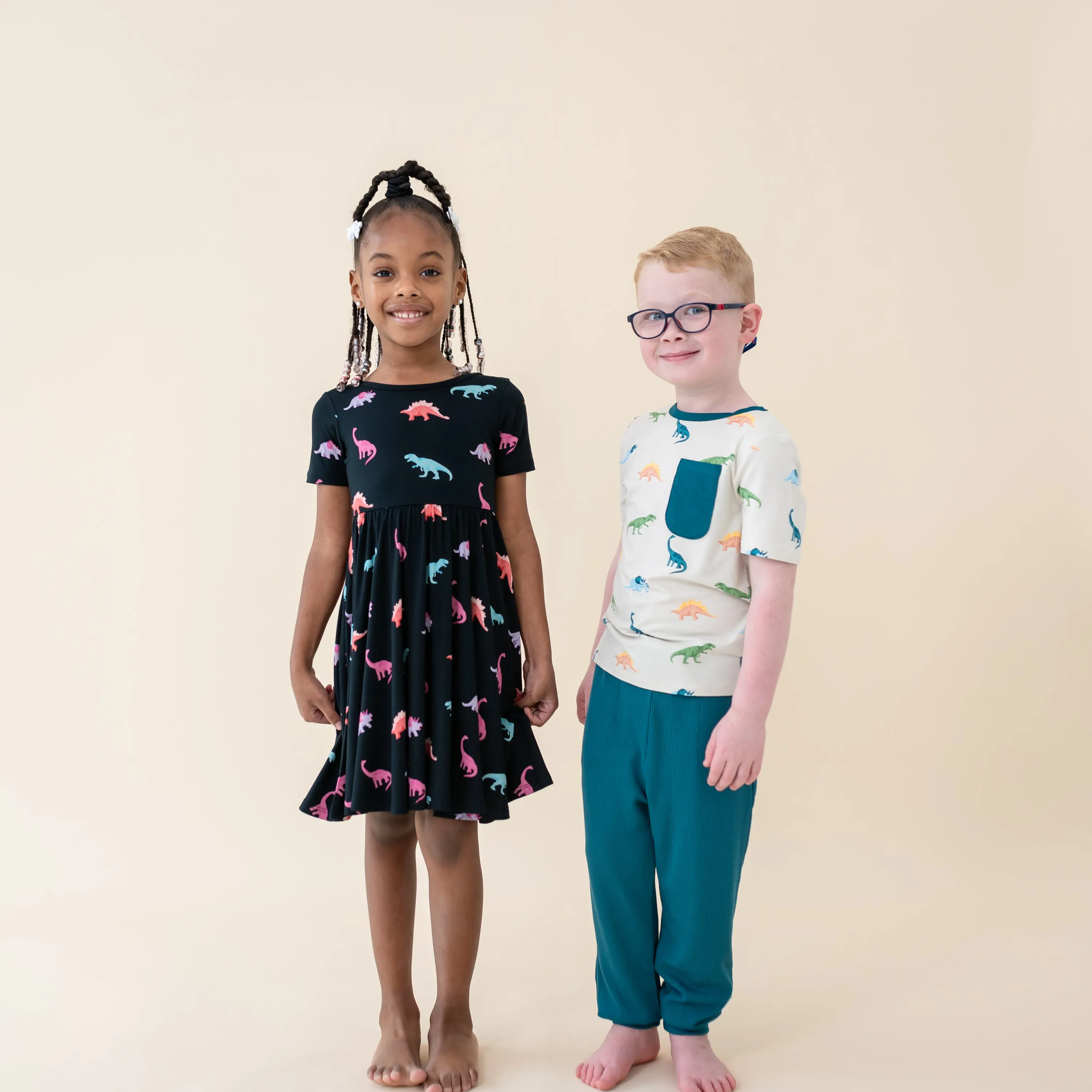 Toddler Crew Neck Tee in Ecru Roar