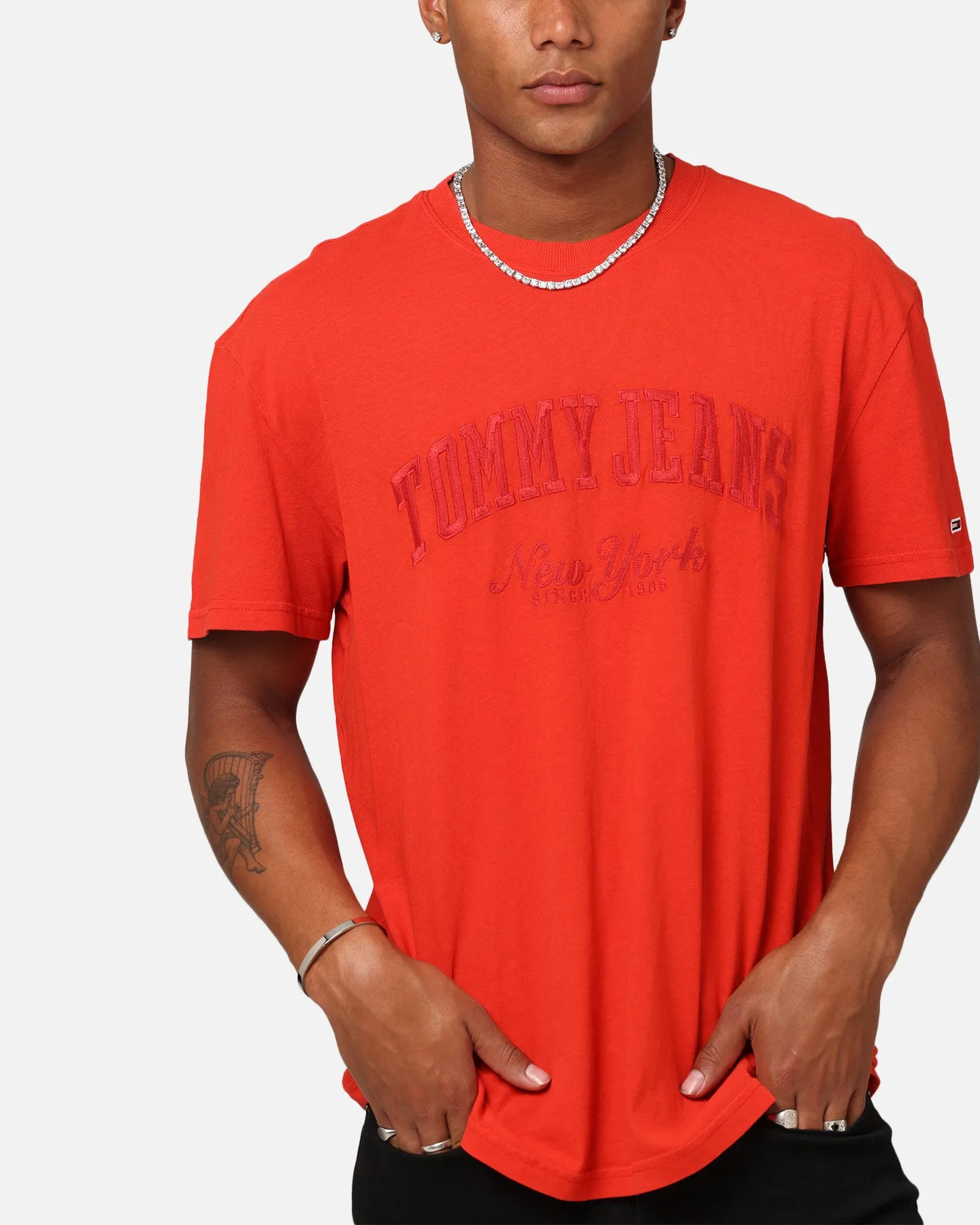 Tommy Jeans Regular Vintage Varsity T-Shirt Red Hot