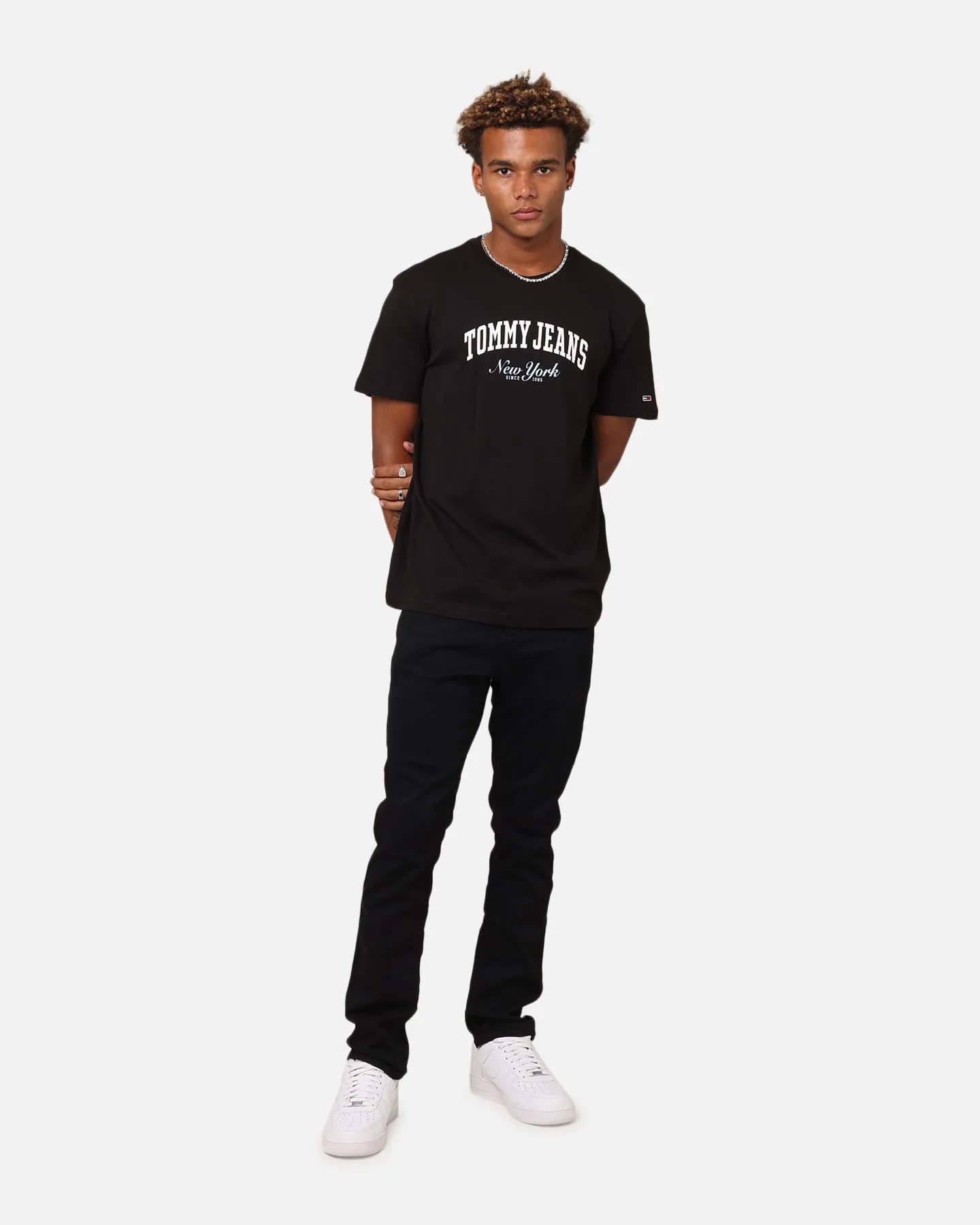 Tommy Jeans Slim Varsity Pop T-Shirt Black
