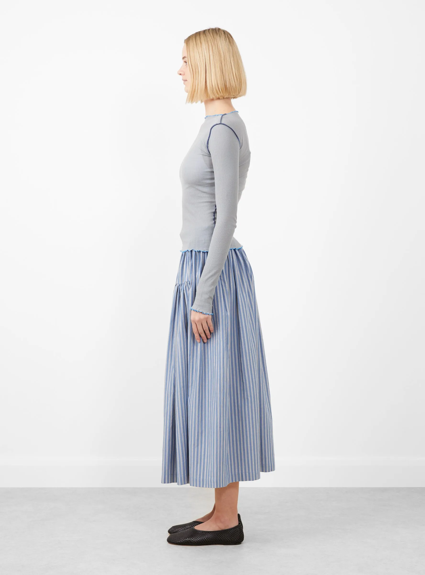 Vein Long Sleeve Tee Bow Blue