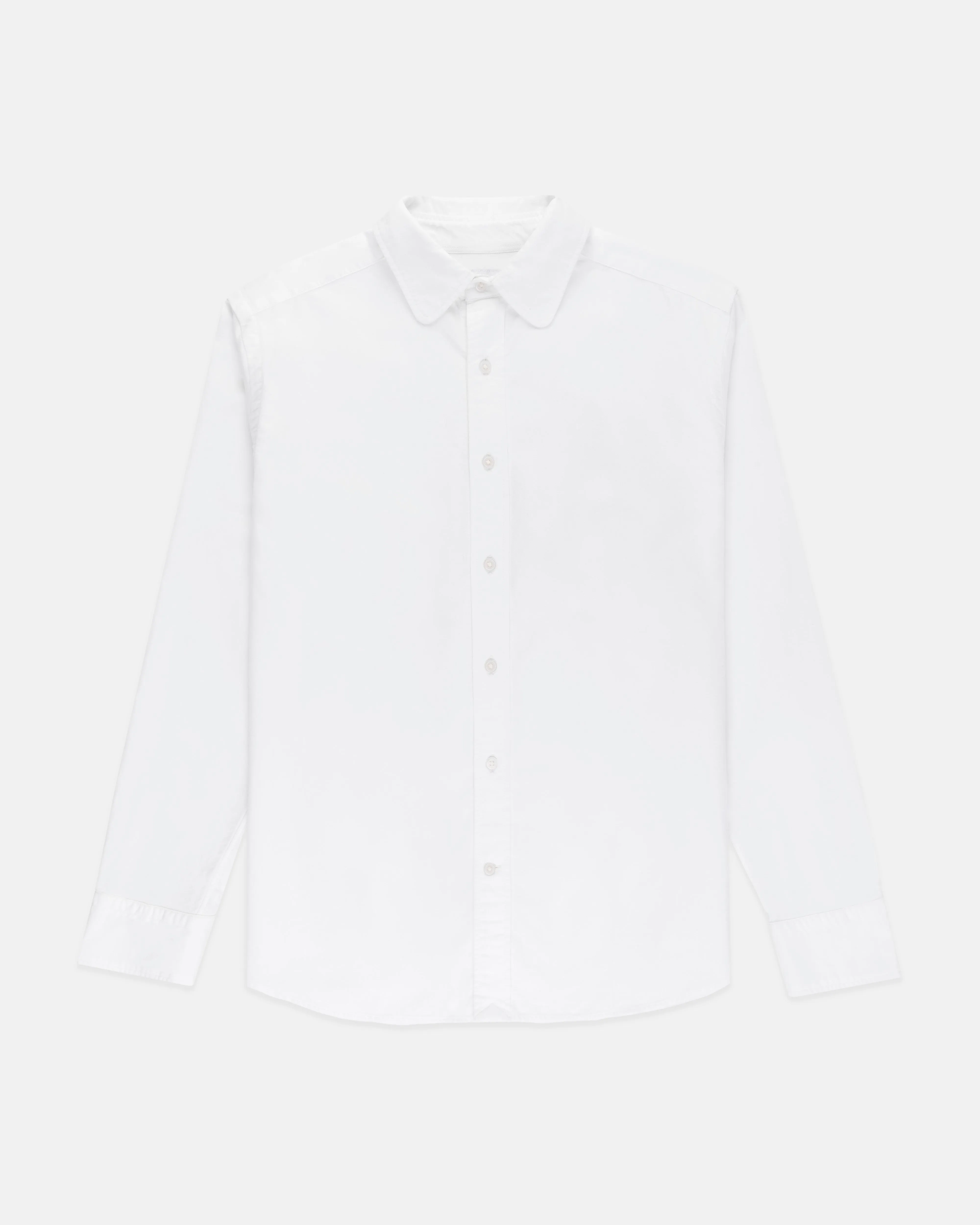 WHITE CLUB COLLAR OXFORD SHIRT - TRIM FIT