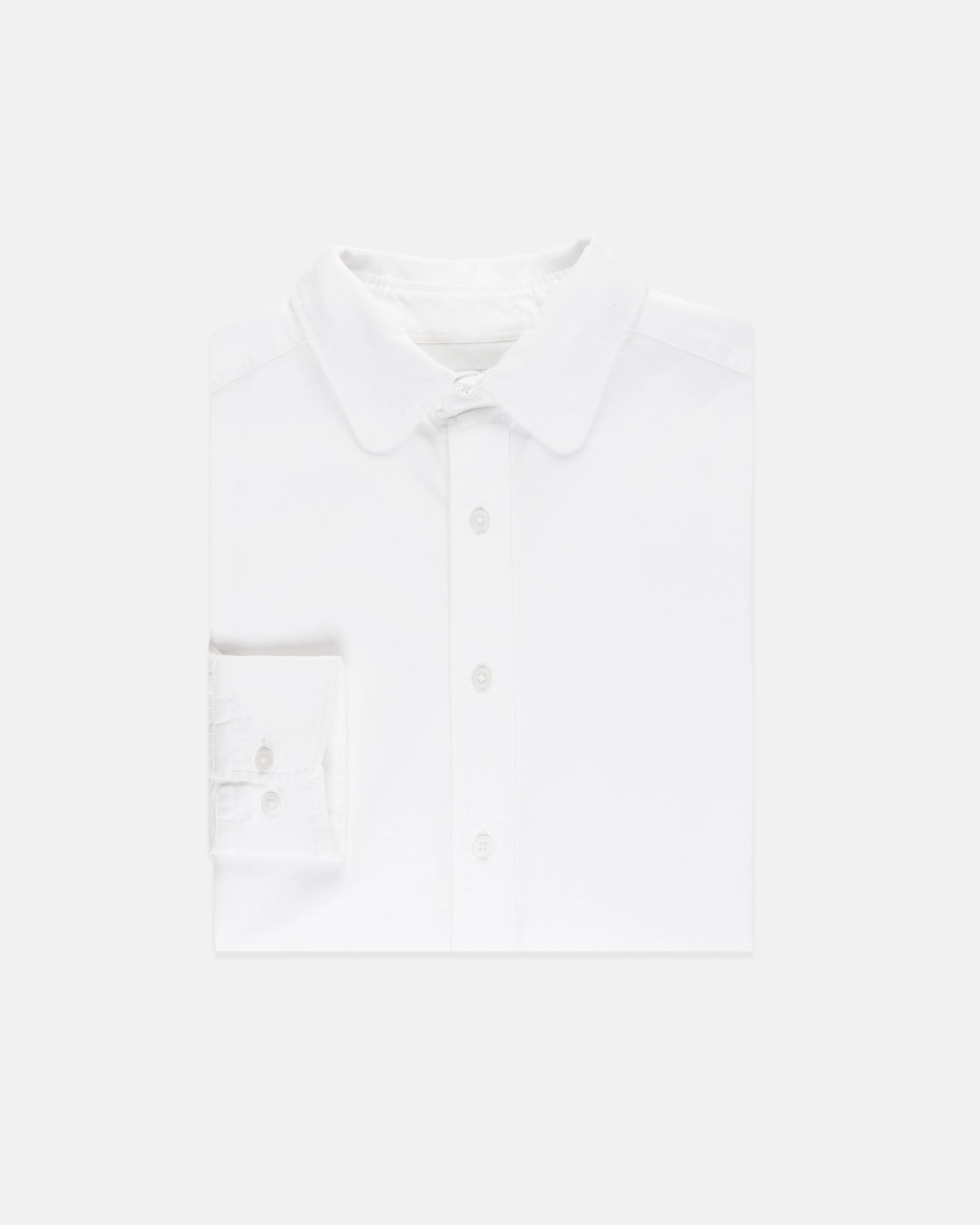 WHITE CLUB COLLAR OXFORD SHIRT - TRIM FIT