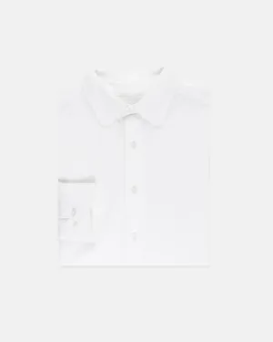 WHITE CLUB COLLAR OXFORD SHIRT - TRIM FIT