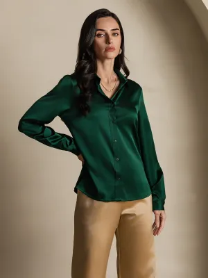 Women's 19 Momme Mulberry Silk Elegant Long-Sleeve Shirt