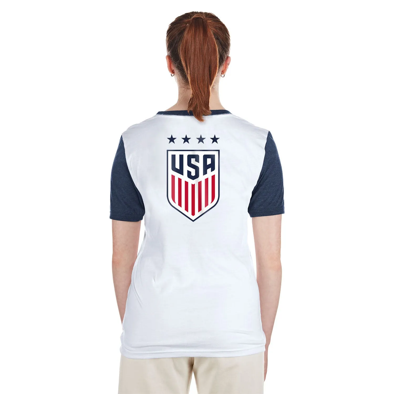 Women's New Era USWNT Sash Short Sleeve White Tee