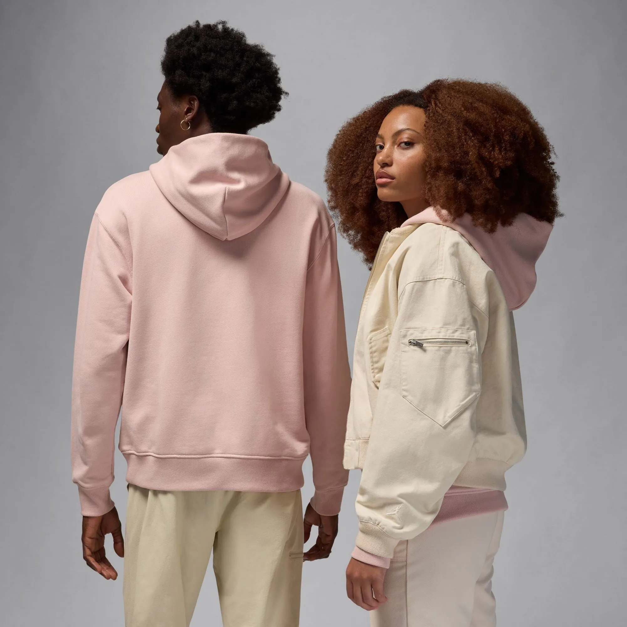 WORDMARK FLEECE PULLOVER HOODIE PINK OXFORD