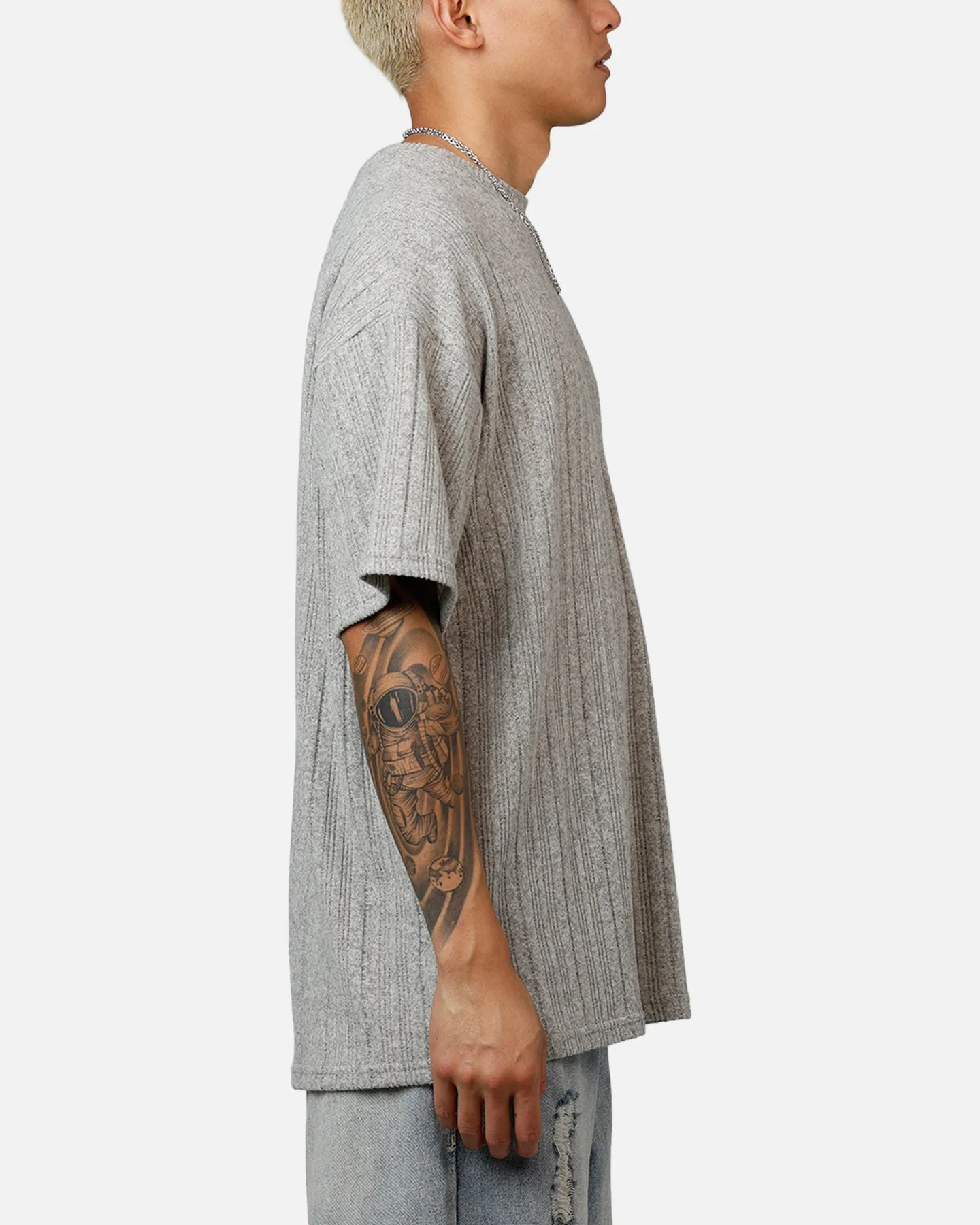 XXIII Rib Knit T-Shirt Grey Marle